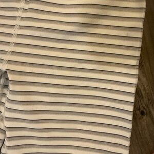 Spiritual Gangster Women Small Leggings High Waist Grey White Striped